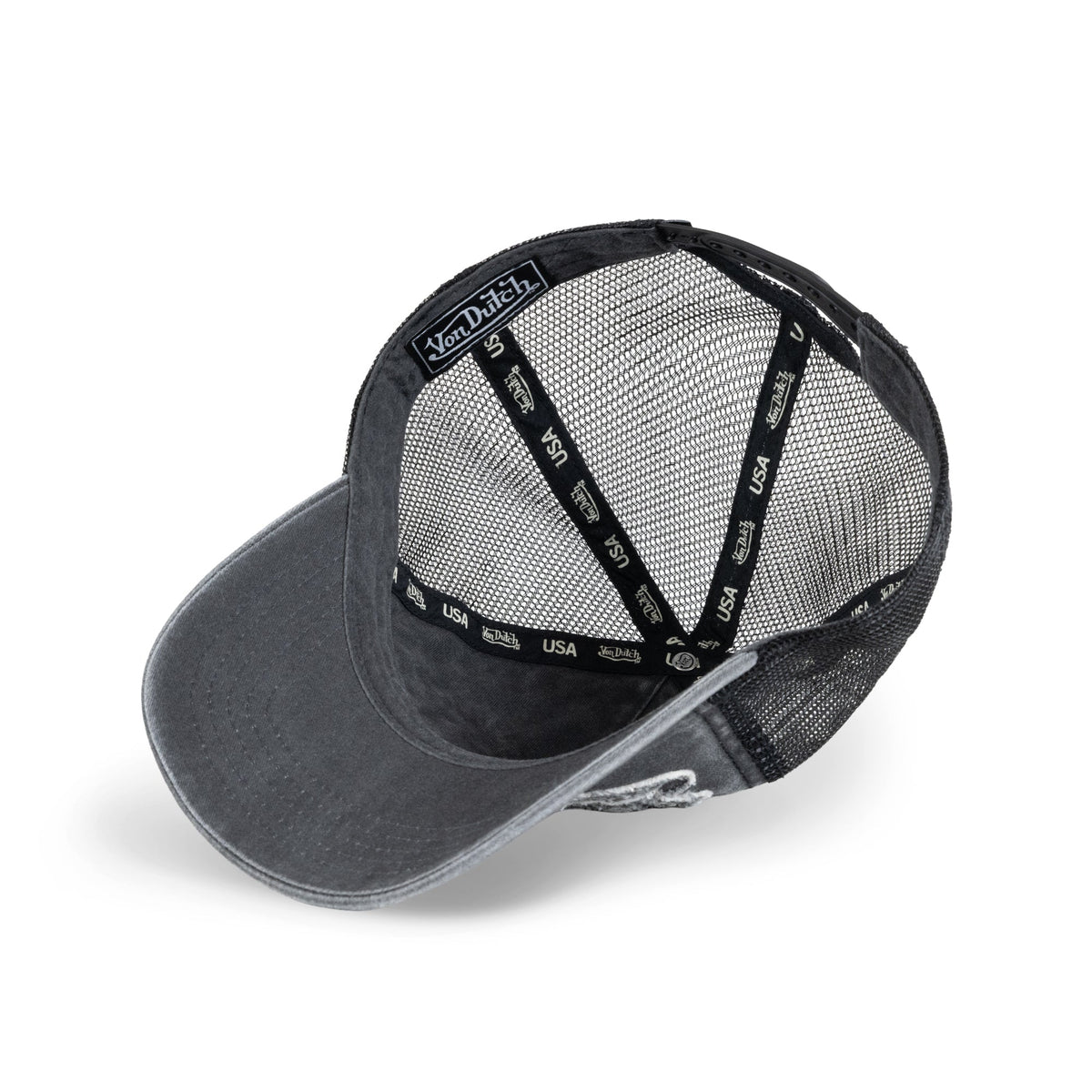 VON DUTCH Washed Snapback Trucker Cap - Grey