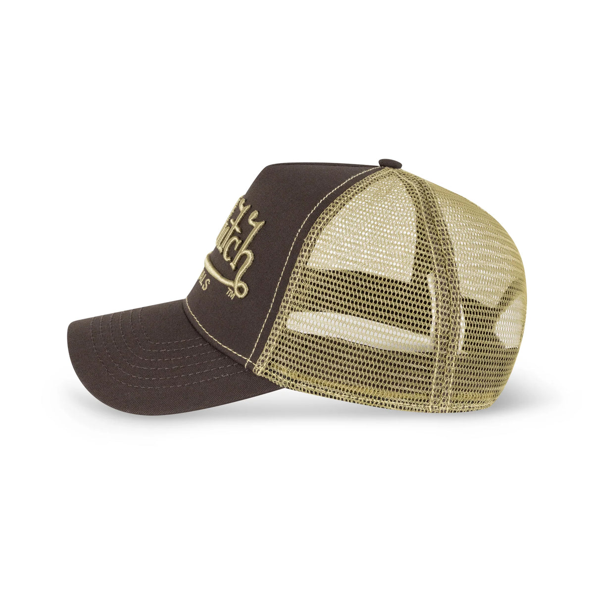 VON DUTCH Big Signature Snapback Trucker Cap - Brown
