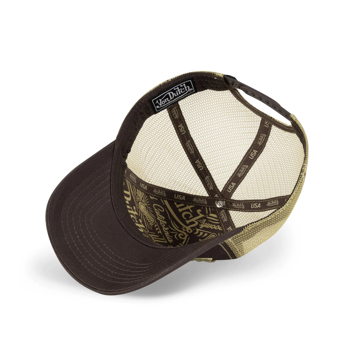 VON DUTCH Big Signature Snapback Trucker Cap - Brown