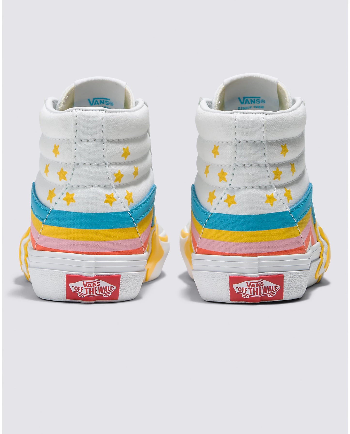 White vans 2025 rainbow bottom