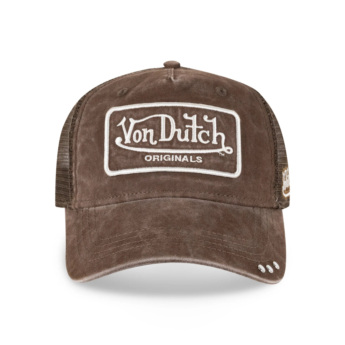 VON DUTCH Originals Super Patch Snapback Trucker Cap - Brown