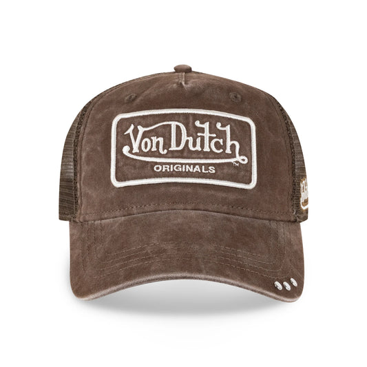 VON DUTCH Originals Super Patch Snapback Trucker Cap - Brown