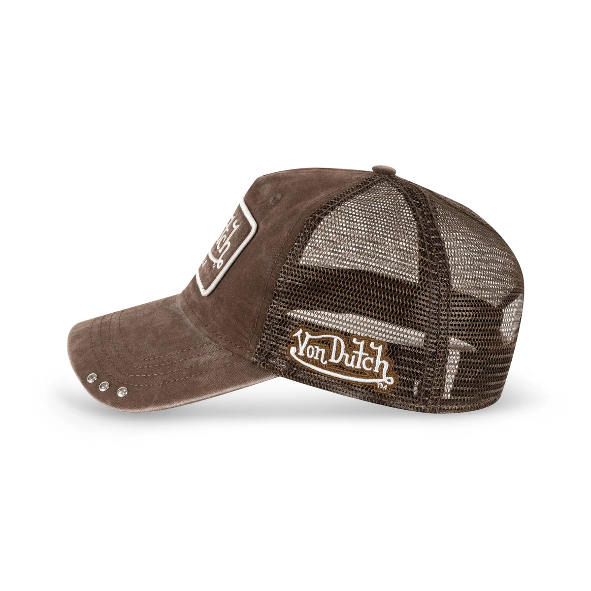 VON DUTCH Originals Super Patch Snapback Trucker Cap - Brown