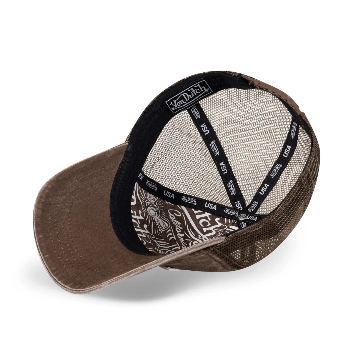 VON DUTCH Originals Super Patch Snapback Trucker Cap - Brown