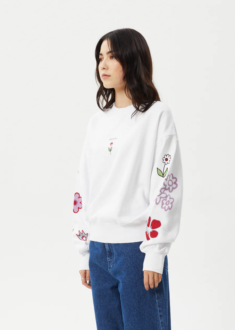 AFENDS Flourish Womens Crew - White