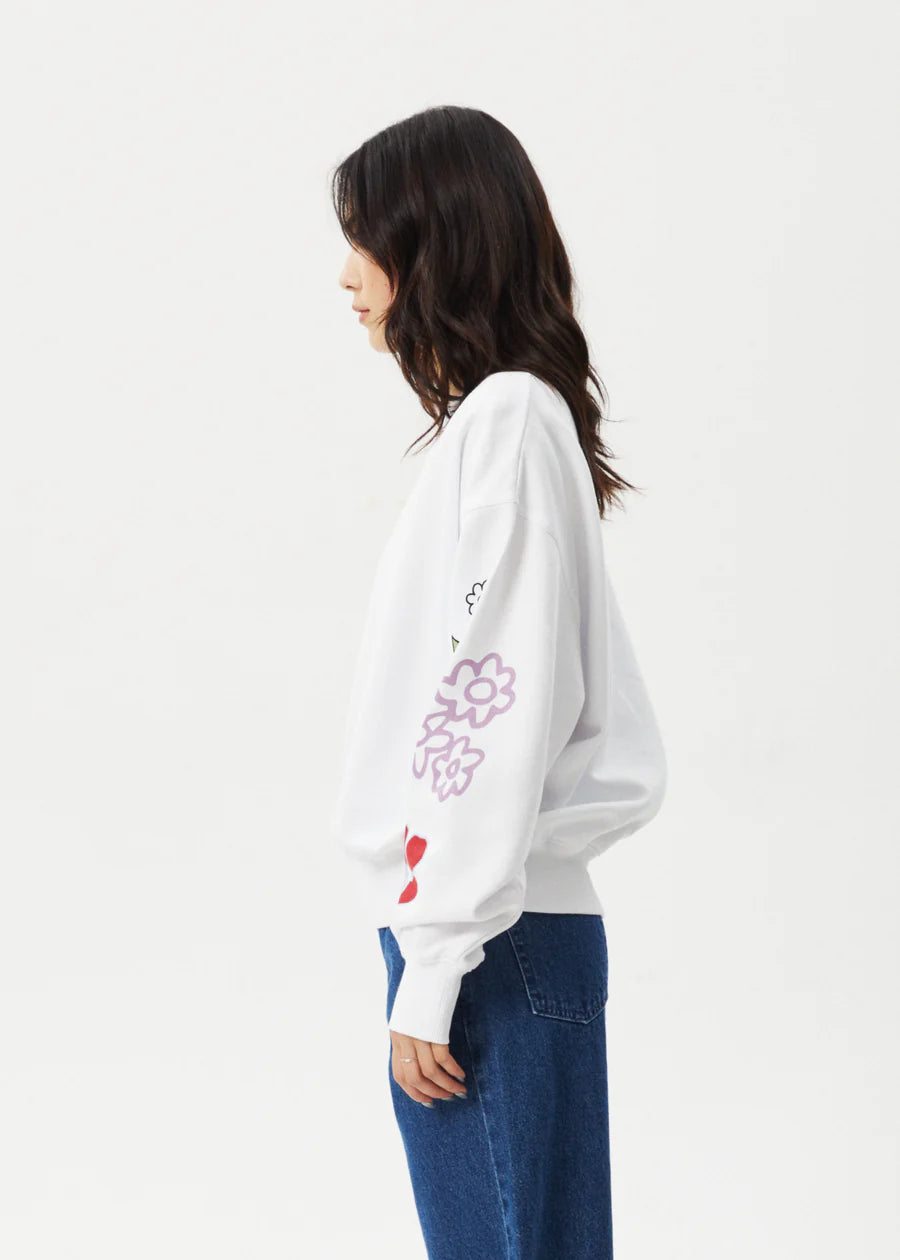 AFENDS Flourish Womens Crew - White