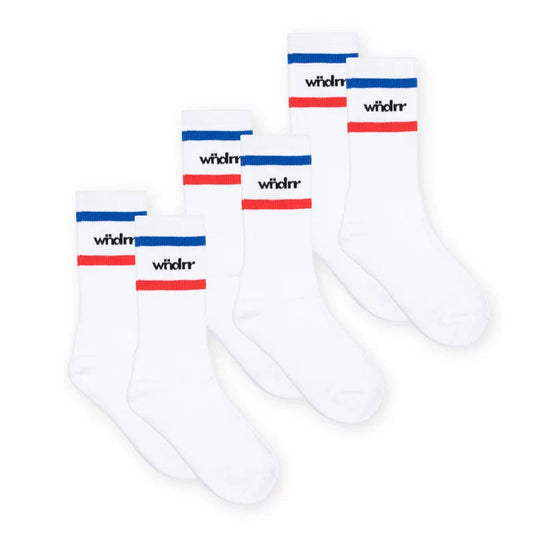 WNDRR Challenger Mens 3 Pack Socks - White