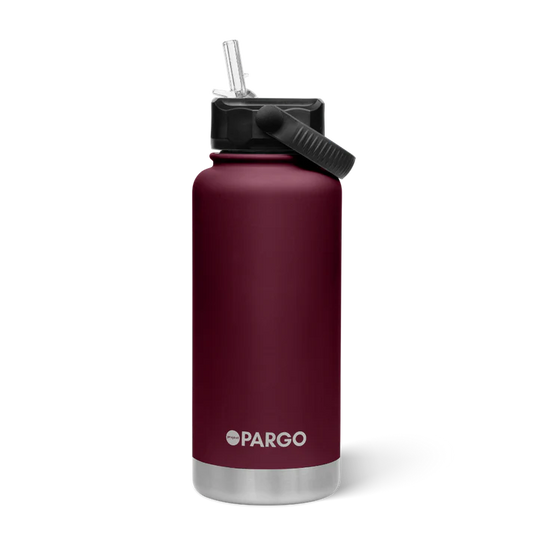 PARGO 950ml Insulated Sports Drink Bottle w/ Straw Lid - Wild Cherry
