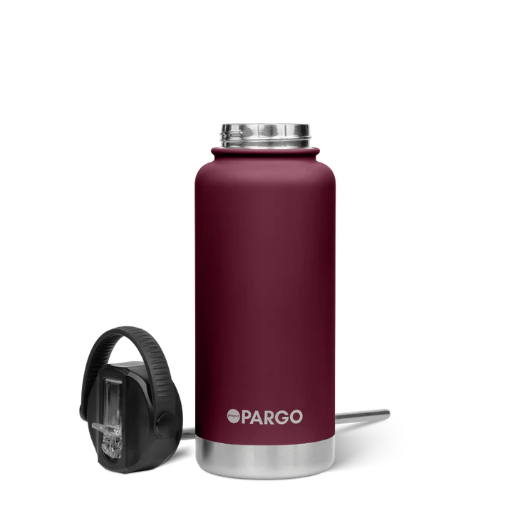 PARGO 950ml Insulated Sports Drink Bottle w/ Straw Lid - Wild Cherry