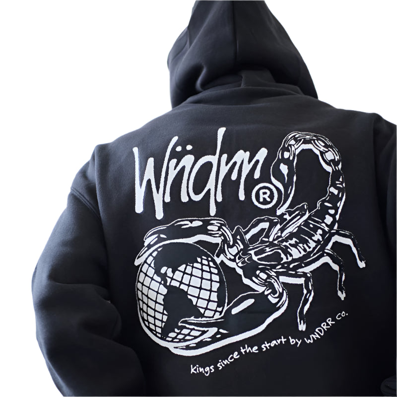 WNDRR Scorpion Mens Hoodie - Faded Black