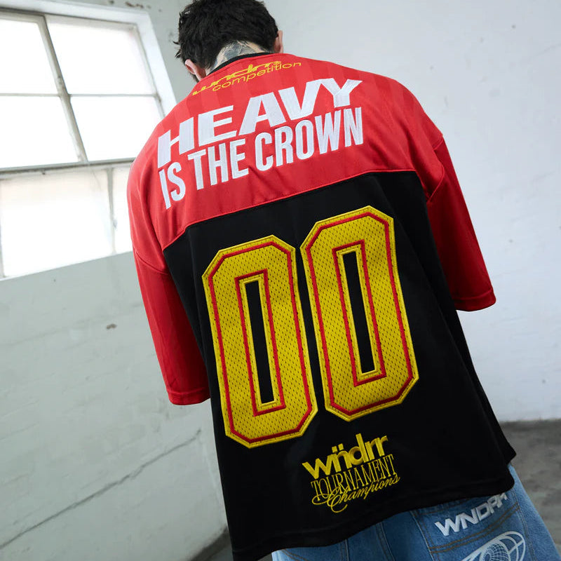 WNDRR Dynasty Mens Quarterback Jersey - Red/Black