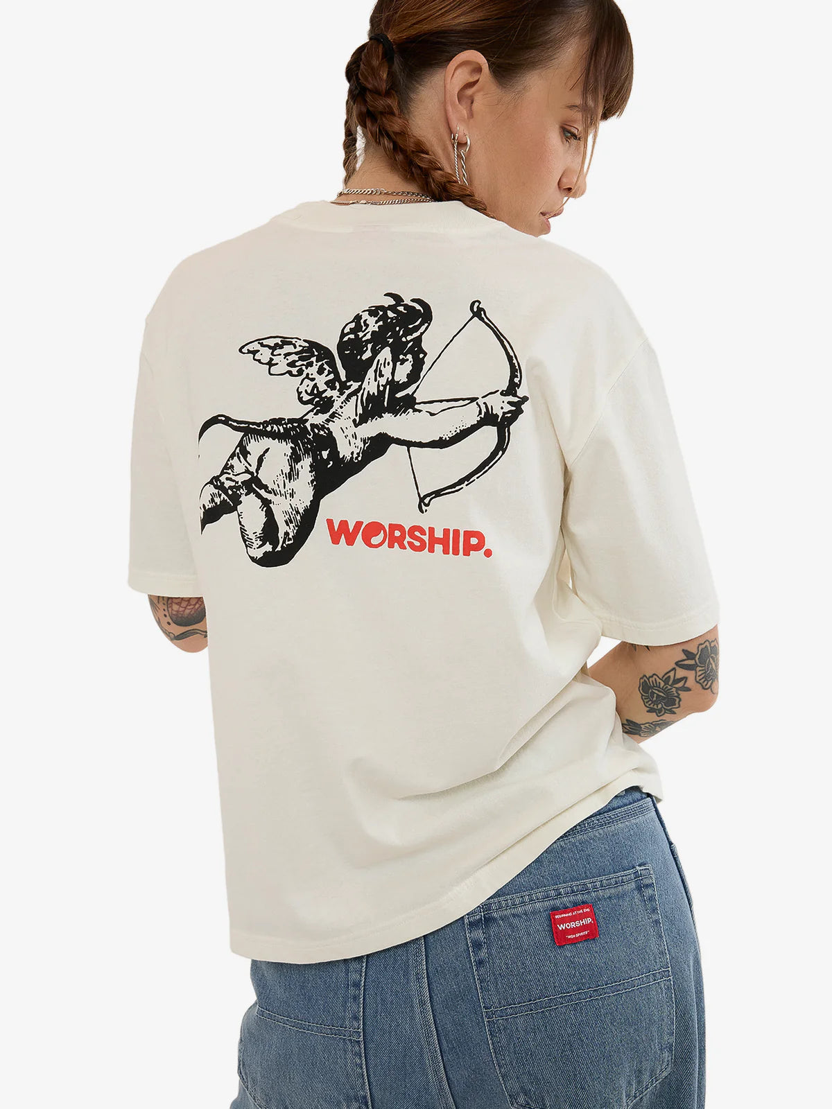 WORSHIP Cherub Womens Tee - Bone