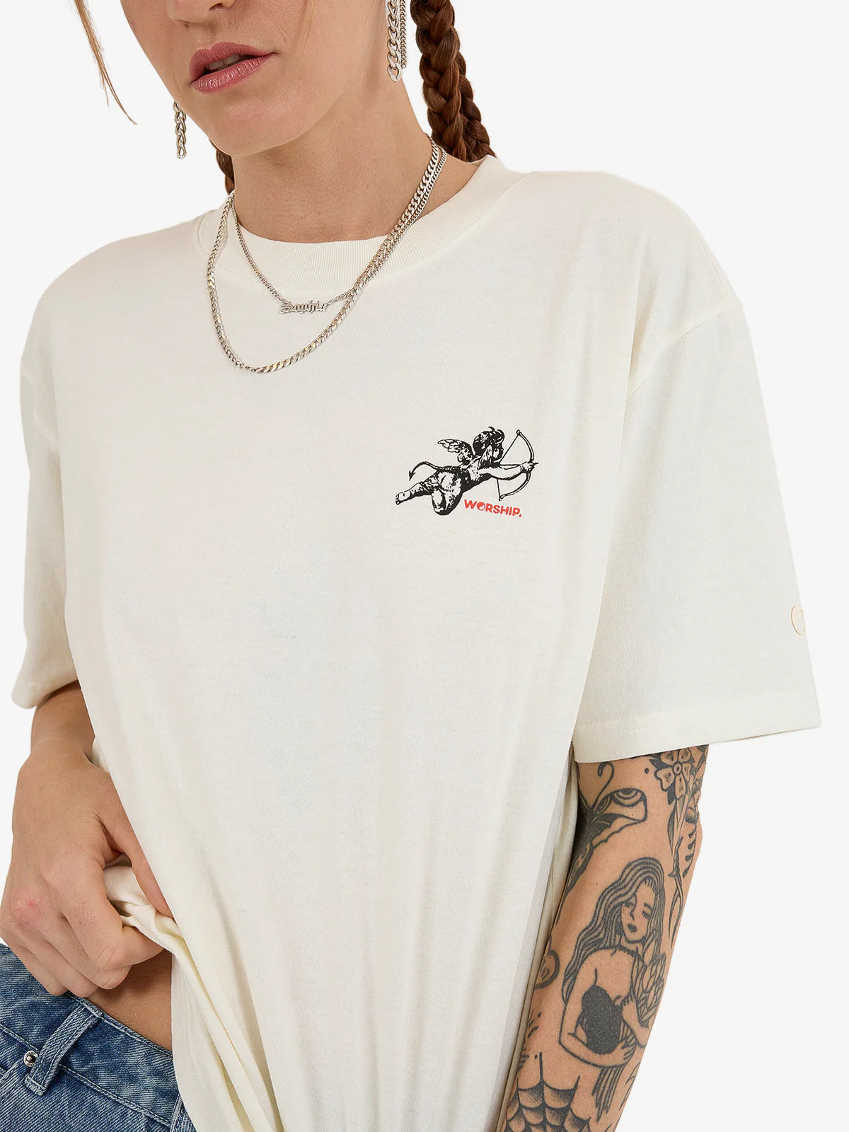 WORSHIP Cherub Womens Tee - Bone