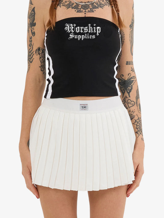 WORSHIP Tease Pleated Womens Skort - White