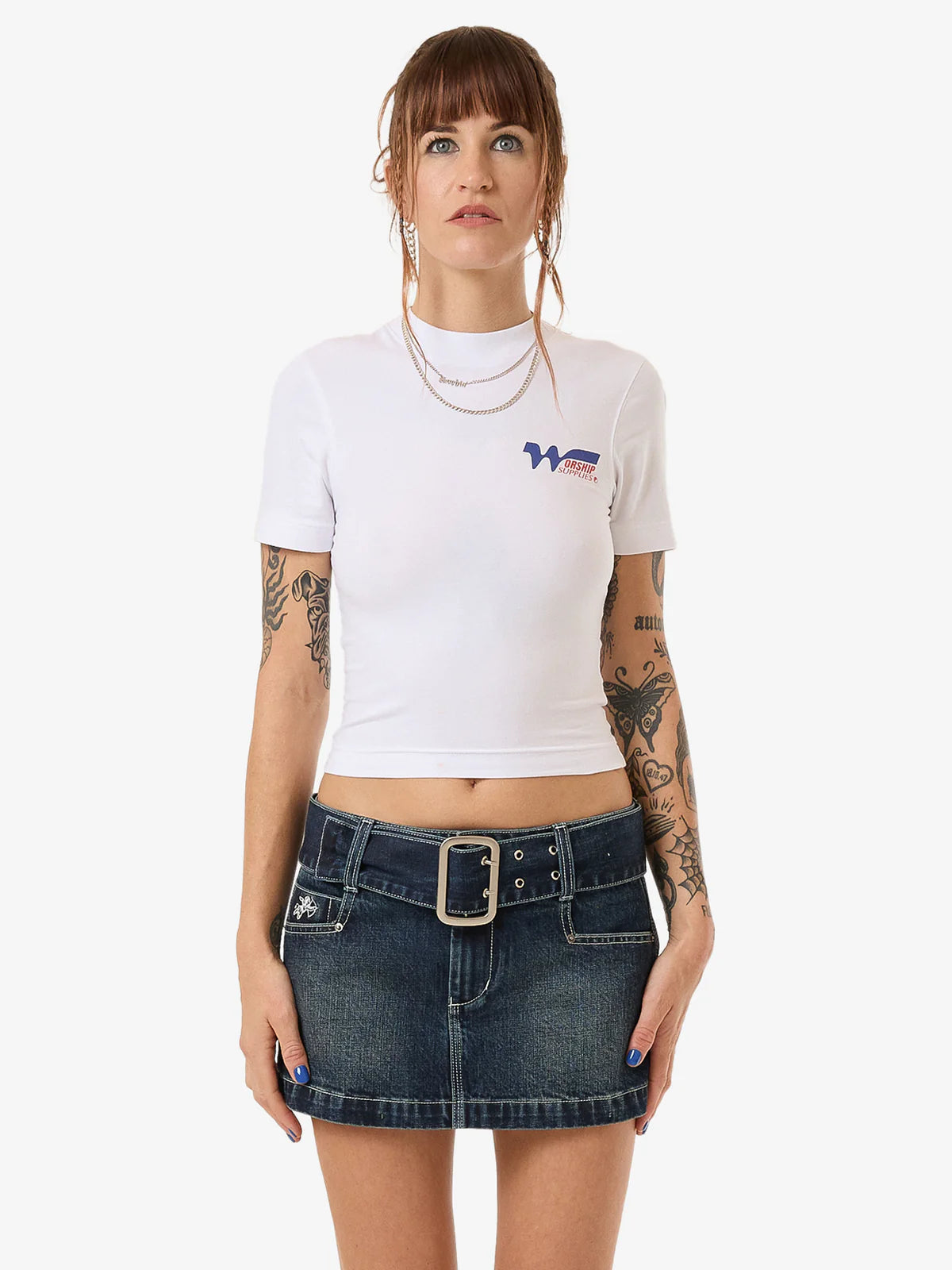 WORSHIP Logomania Womens Slim Tee - White