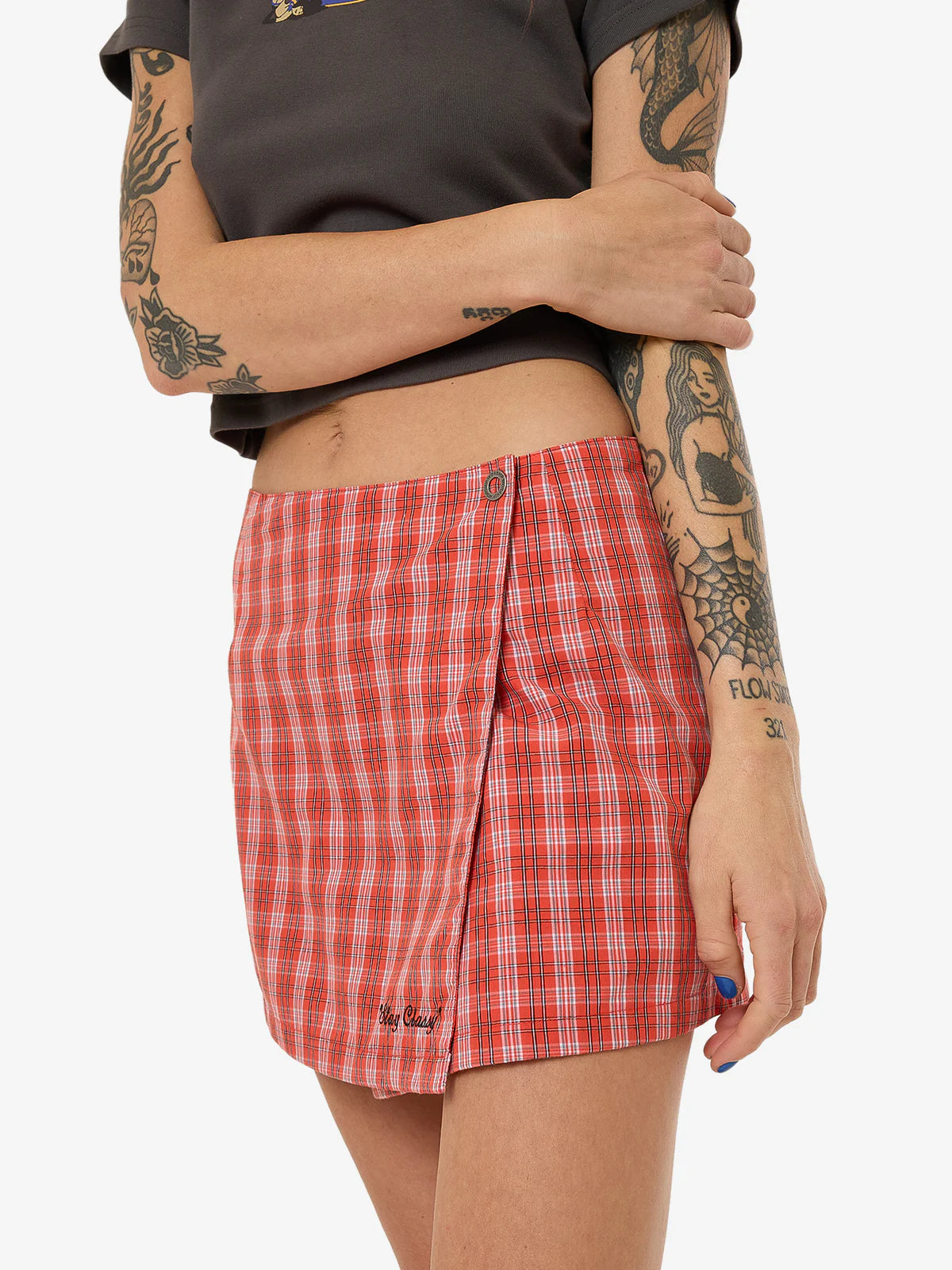 WORSHIP Class Womens Micro Wrap Skirt - Tomato Red