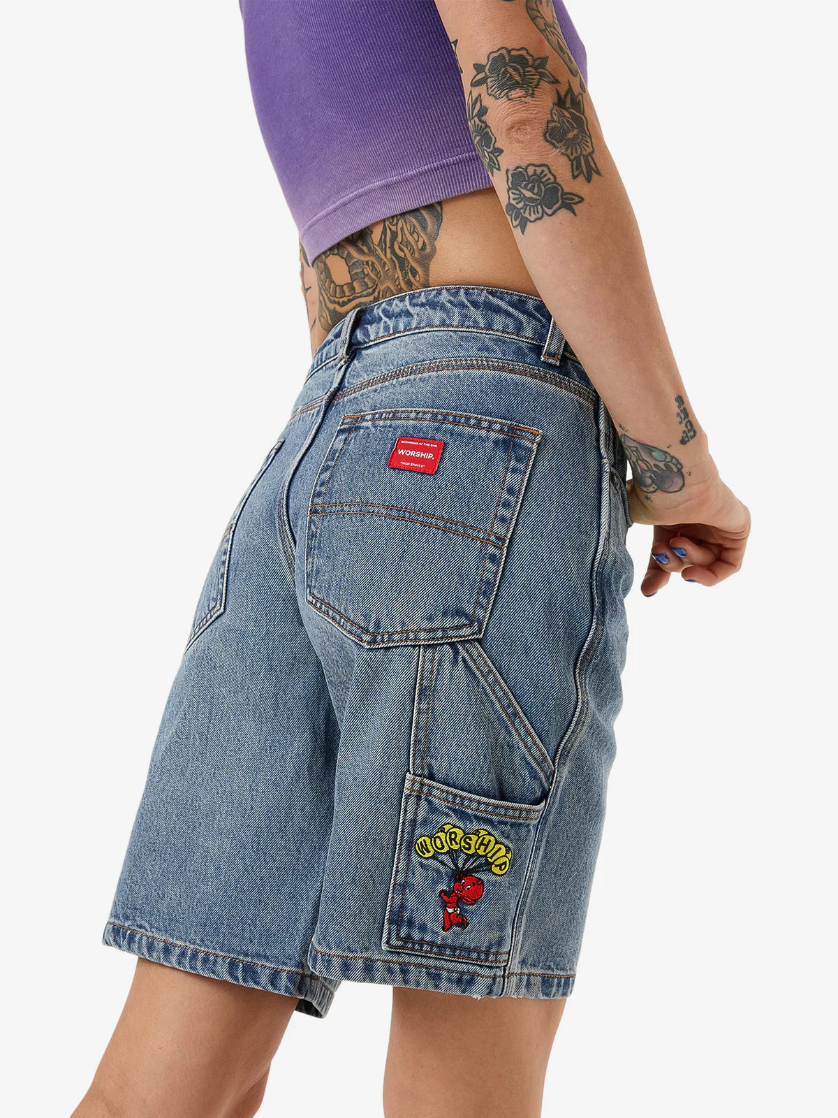 WORSHIP Floater Womens Carpenter Shorts - Storm Blue