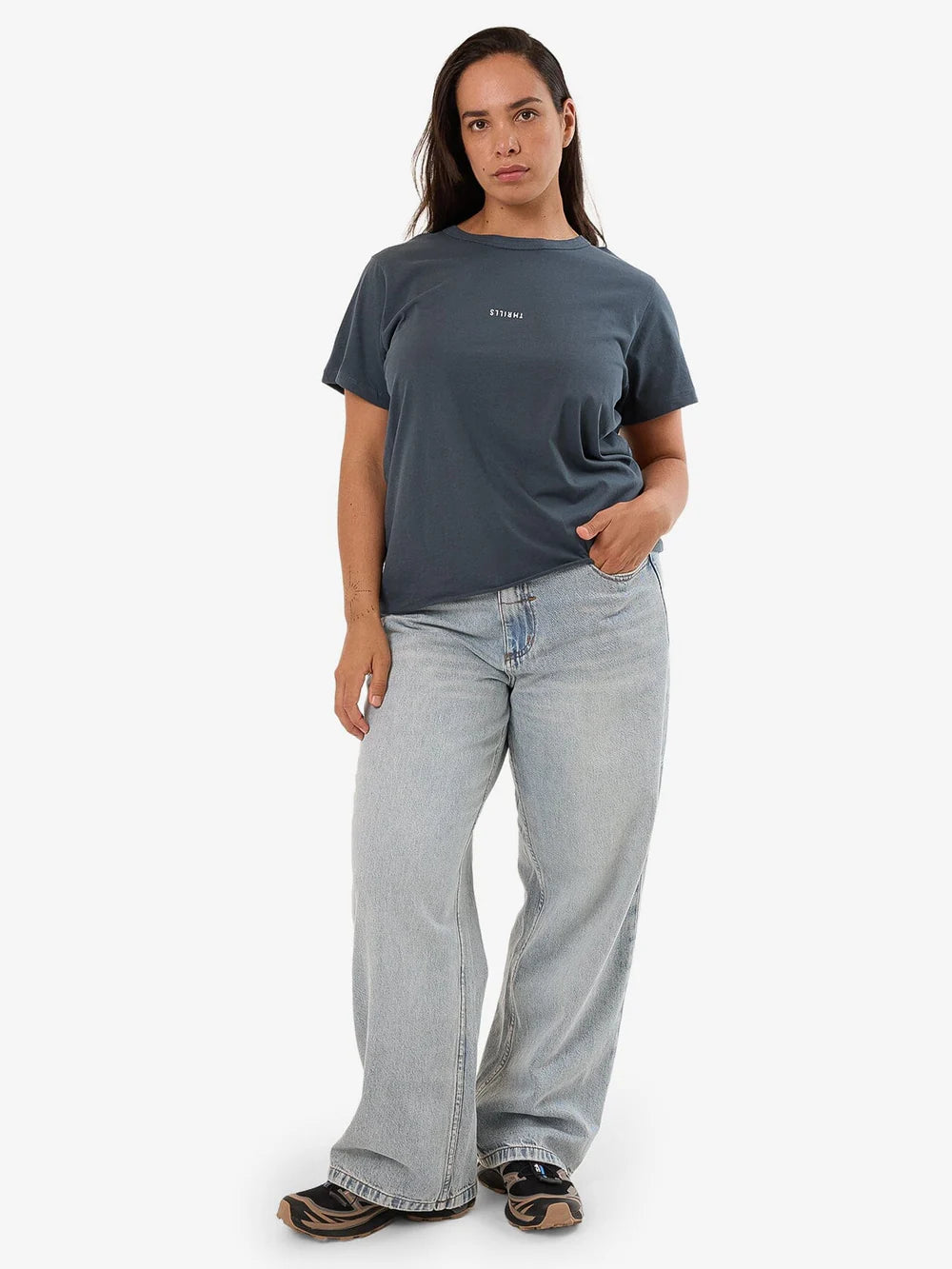 THRILLS Minimal Thrills Relaxed Womens Tee - Dark Slate