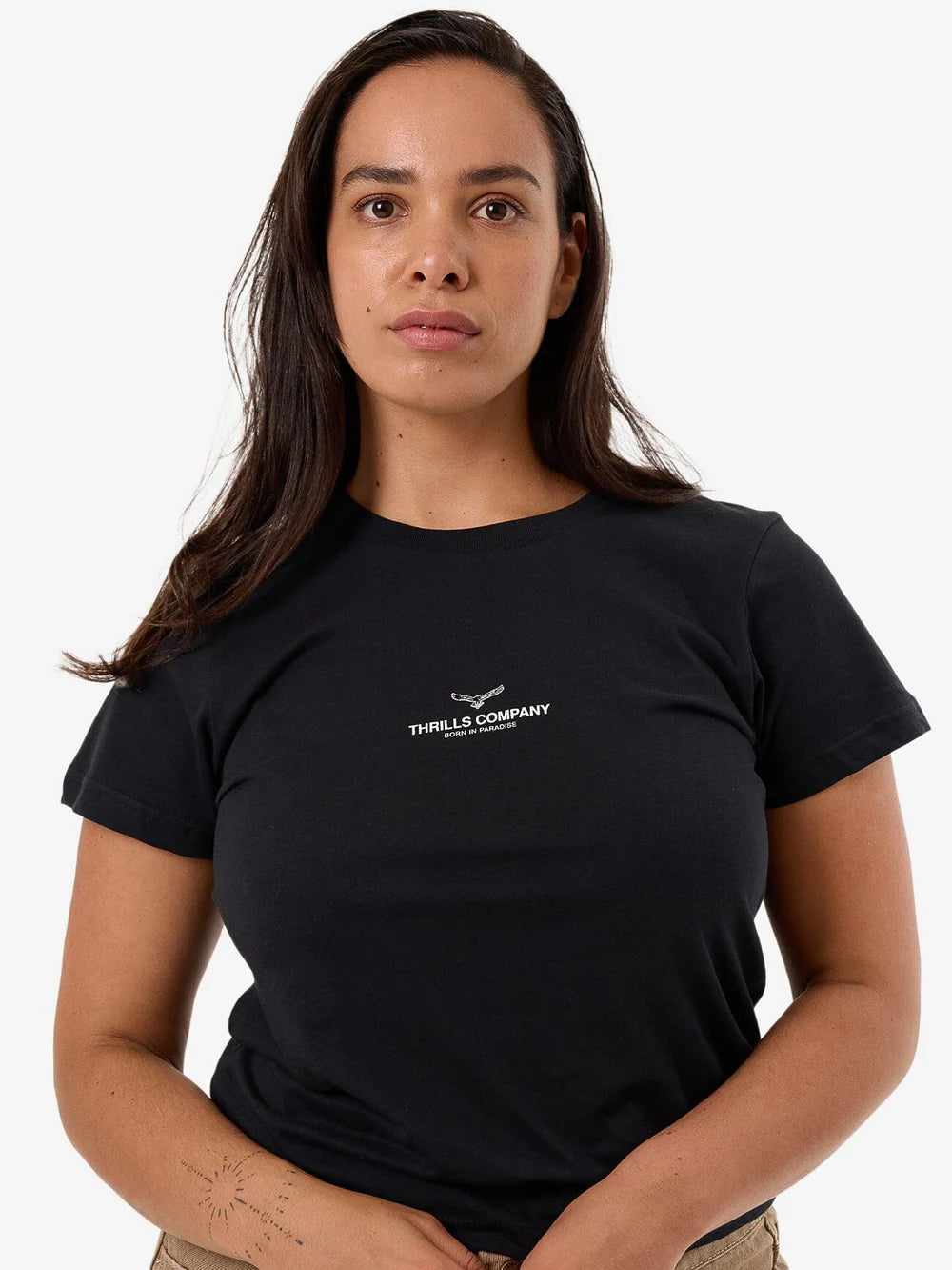 THRILLS Emblem Of Strength Womens Tee - Washed Black