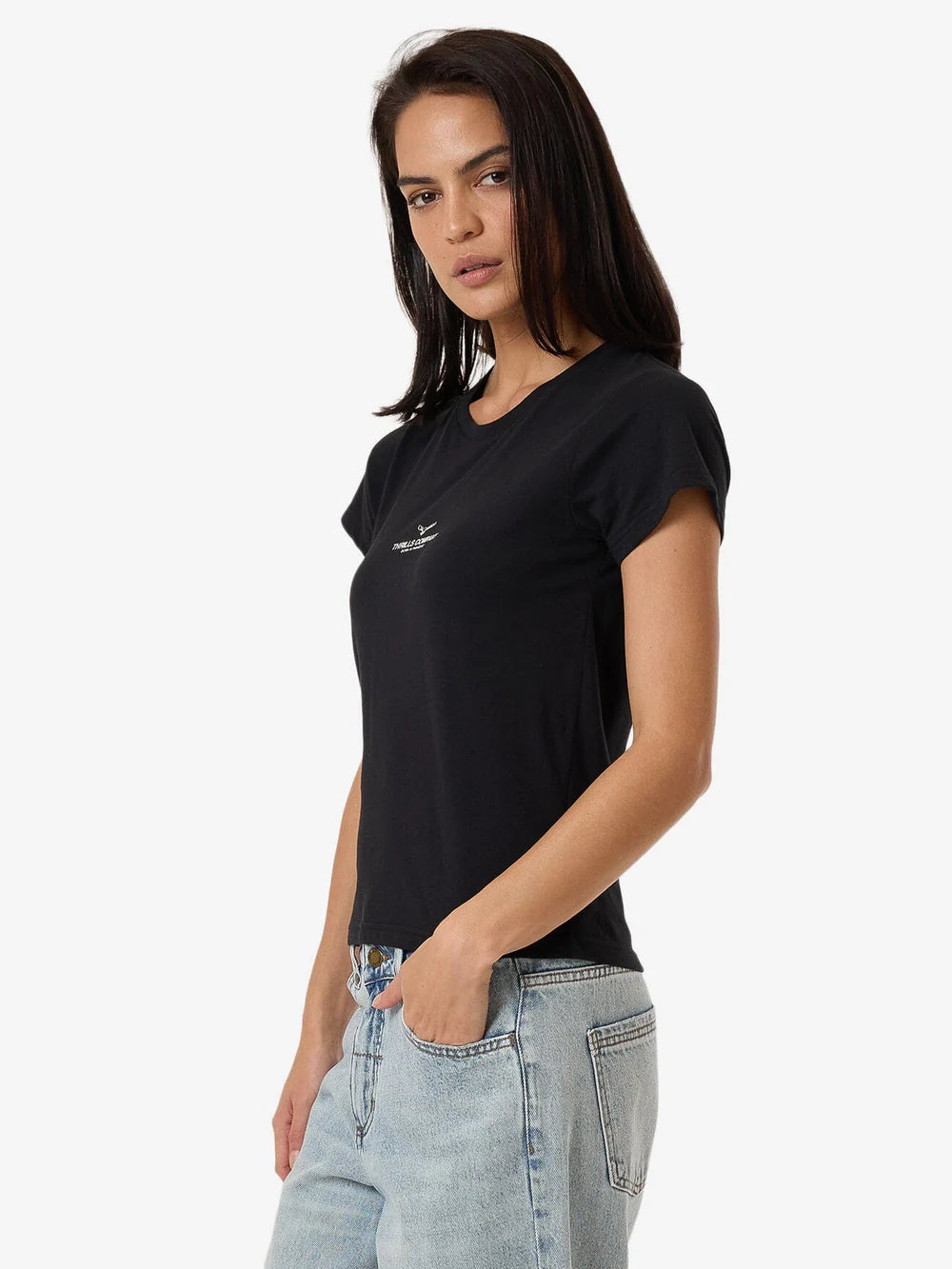 THRILLS Emblem Of Strength Womens Tee - Washed Black