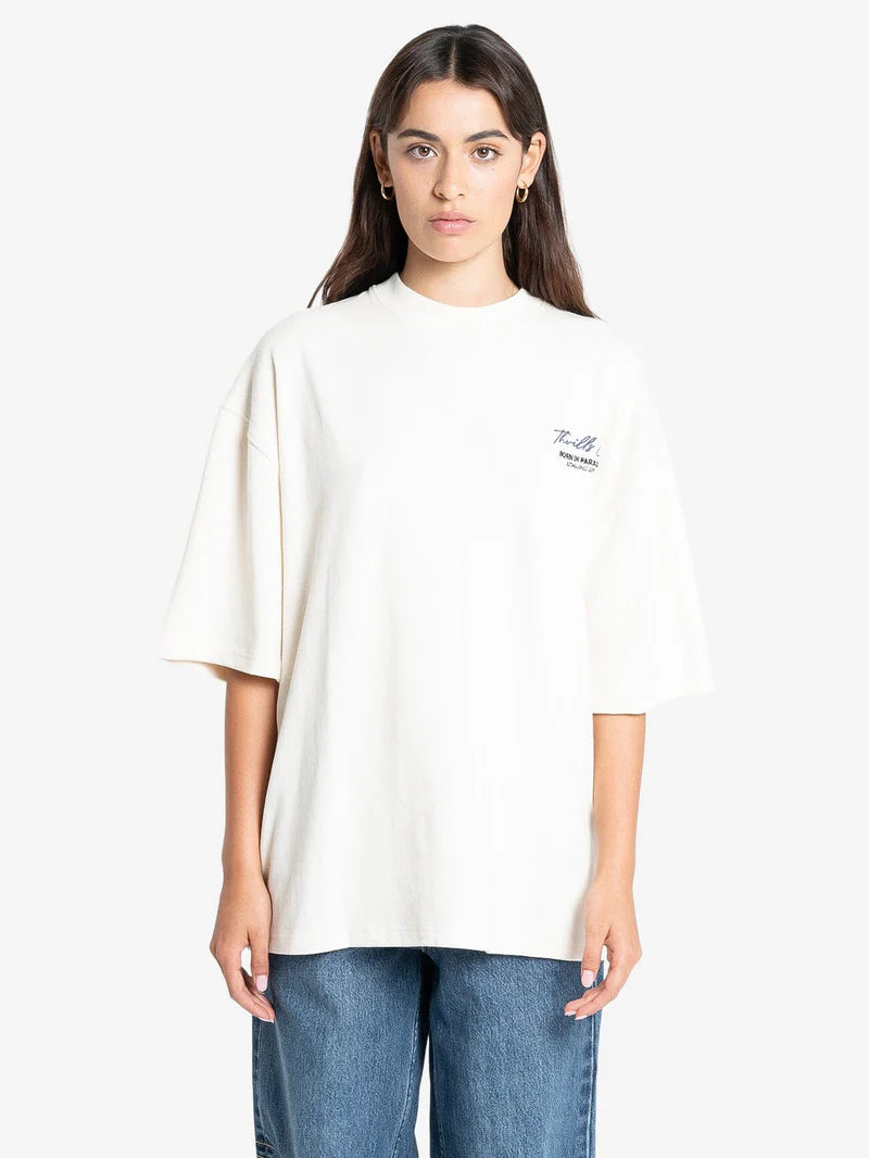 THRILLS Signature Oversized Womens Tee - Heritage White