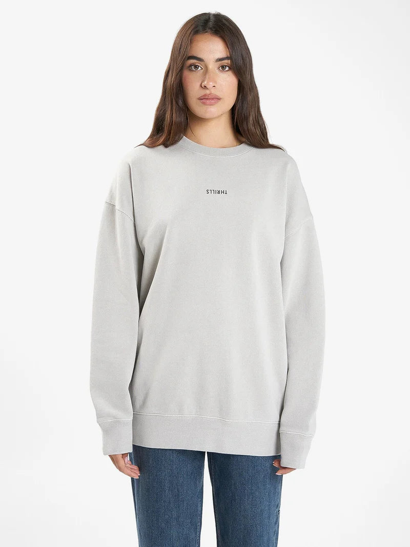 THRILLS Minimal Thrills Slouch Womens Crew - Oyster Grey