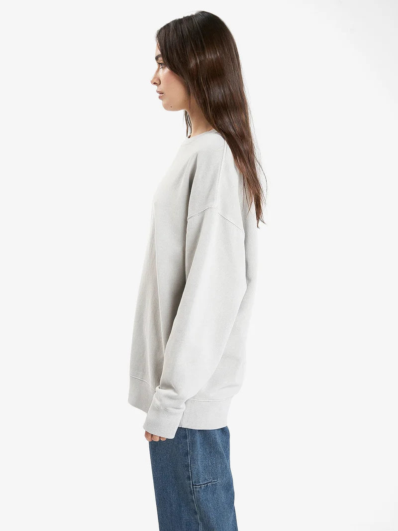 THRILLS Minimal Thrills Slouch Womens Crew - Oyster Grey