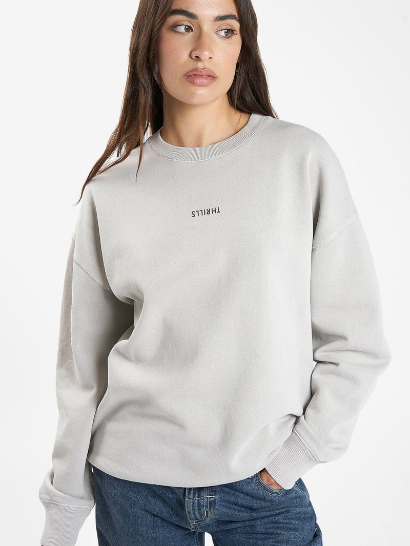 THRILLS Minimal Thrills Slouch Womens Crew - Oyster Grey