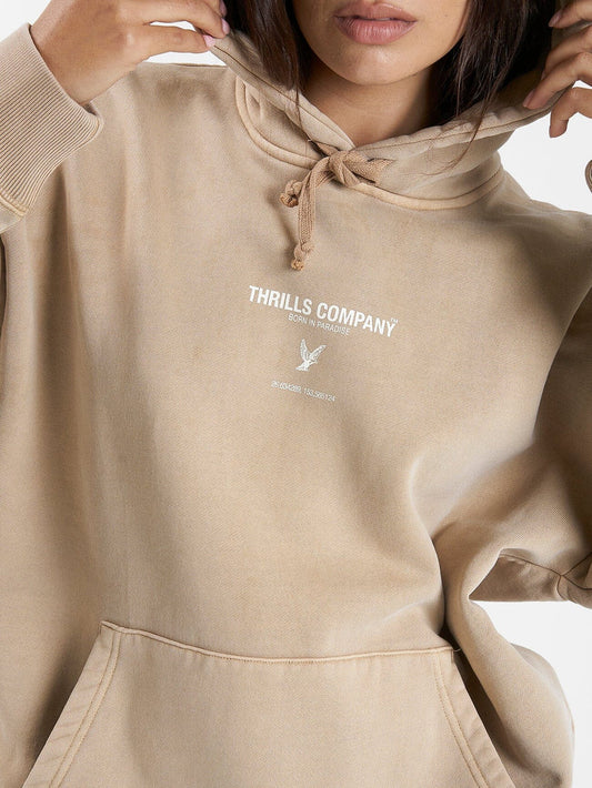 THRILLS Honour Slouch Womens Hoodie - Sand