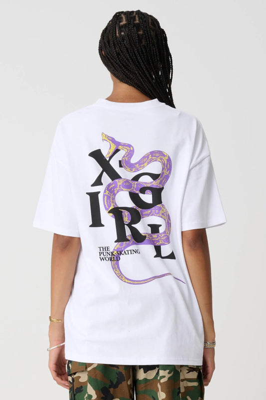 XGIRL Snake Relaxed Womens Tee - White