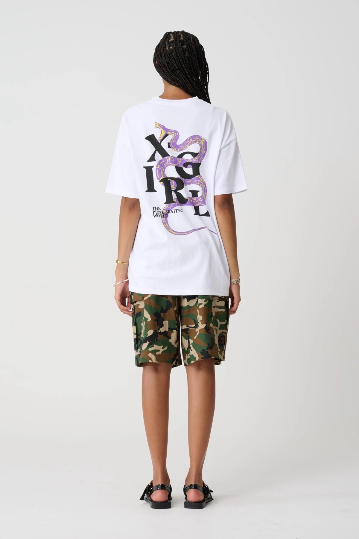 XGIRL Snake Relaxed Womens Tee - White