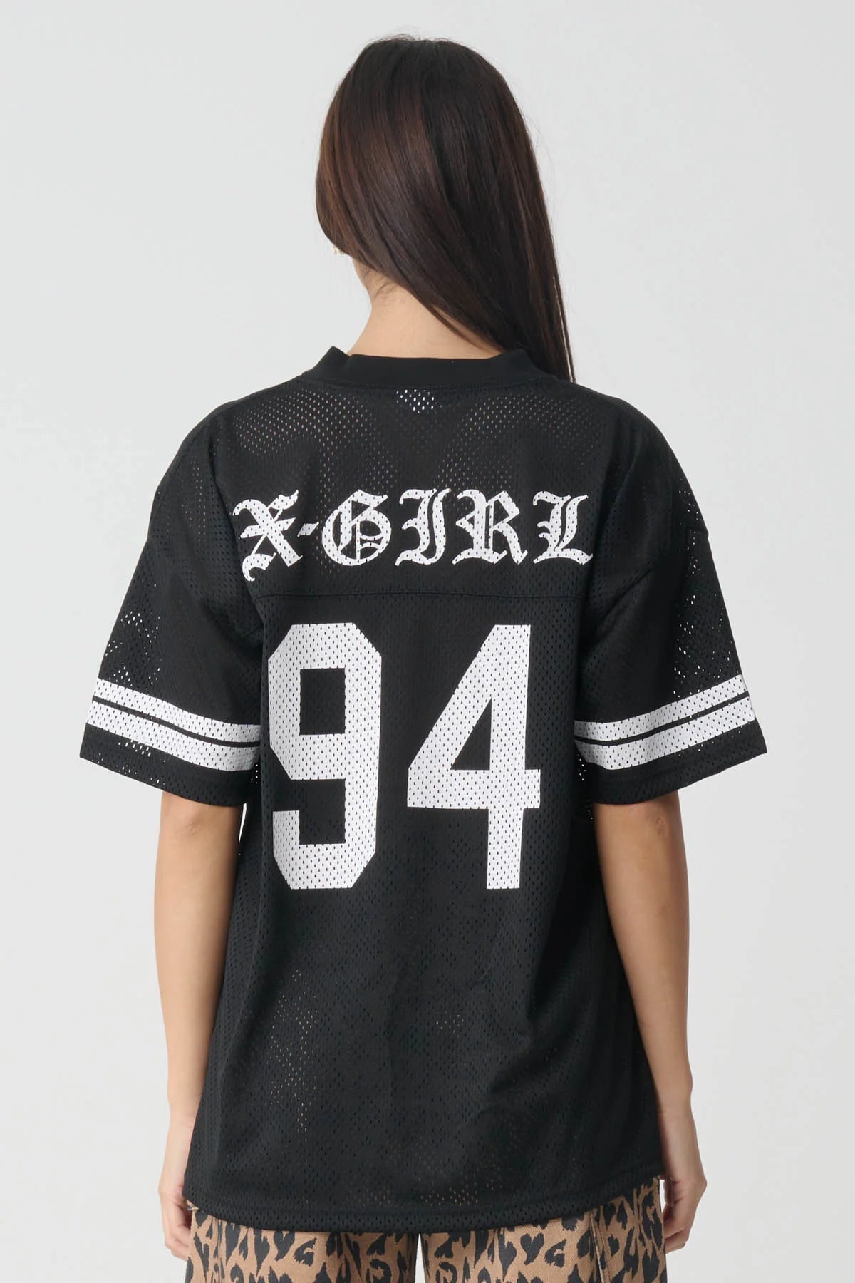 XGIRL Blackletter Mesh Football Womens Tee - Black