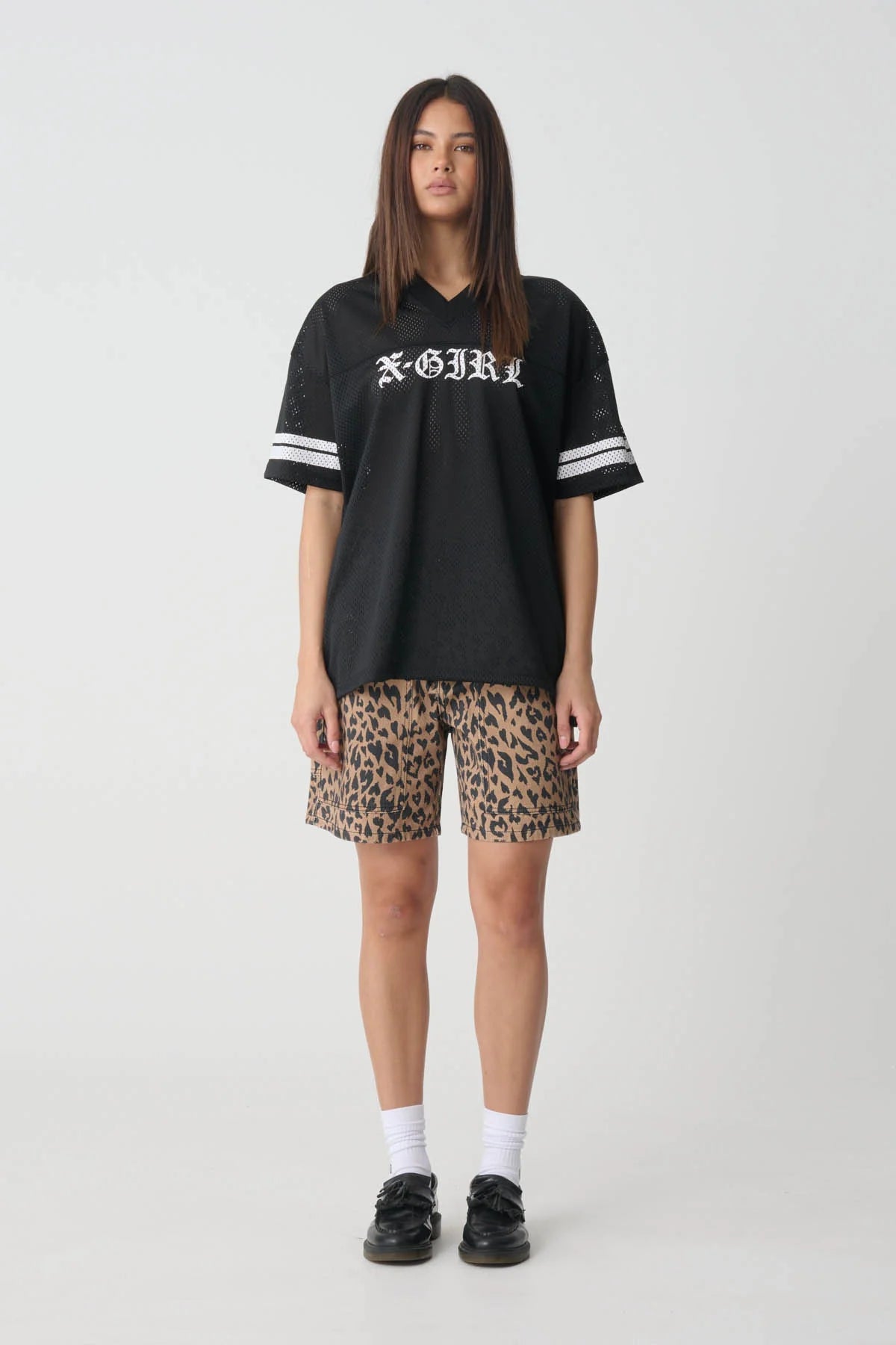 XGIRL Blackletter Mesh Football Womens Tee - Black