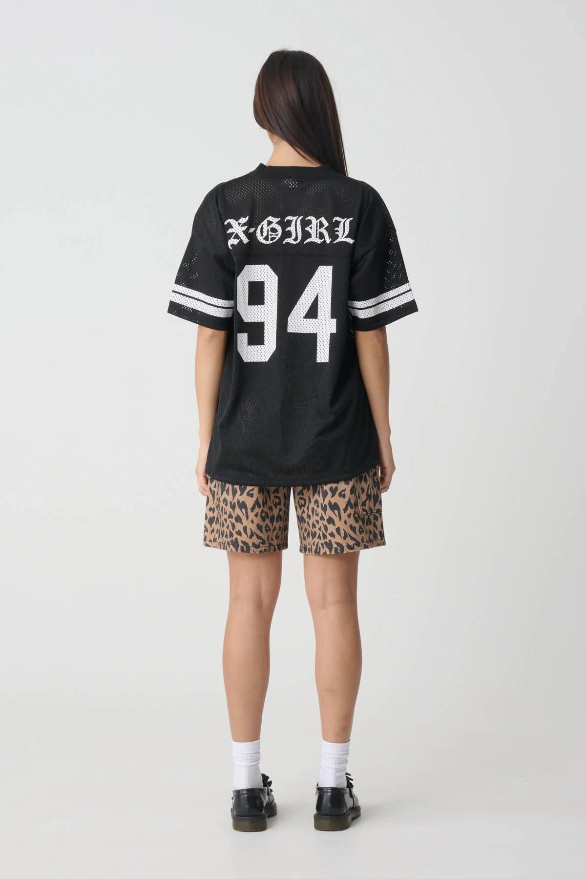 XGIRL Blackletter Mesh Football Womens Tee - Black