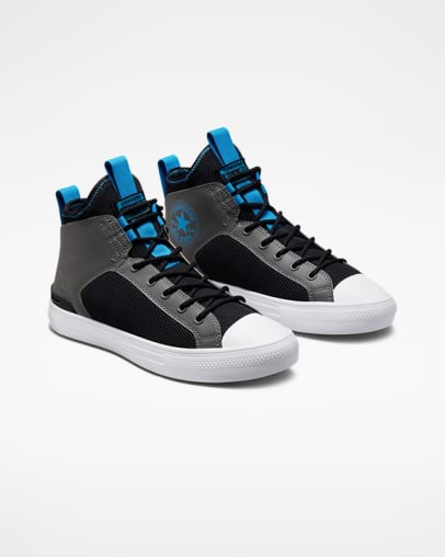 CONVERSE Chuck Taylor Ultra Mens Mid Shoe - Black/Cyber Grey/Dial Up Blue