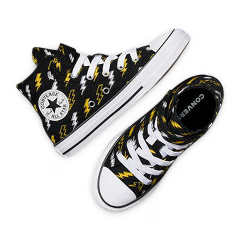 CONVERSE Chuck Taylor All Star Electric Bolt 1V Youth Hi Shoe - Black/Golden Wren/Ghost Town