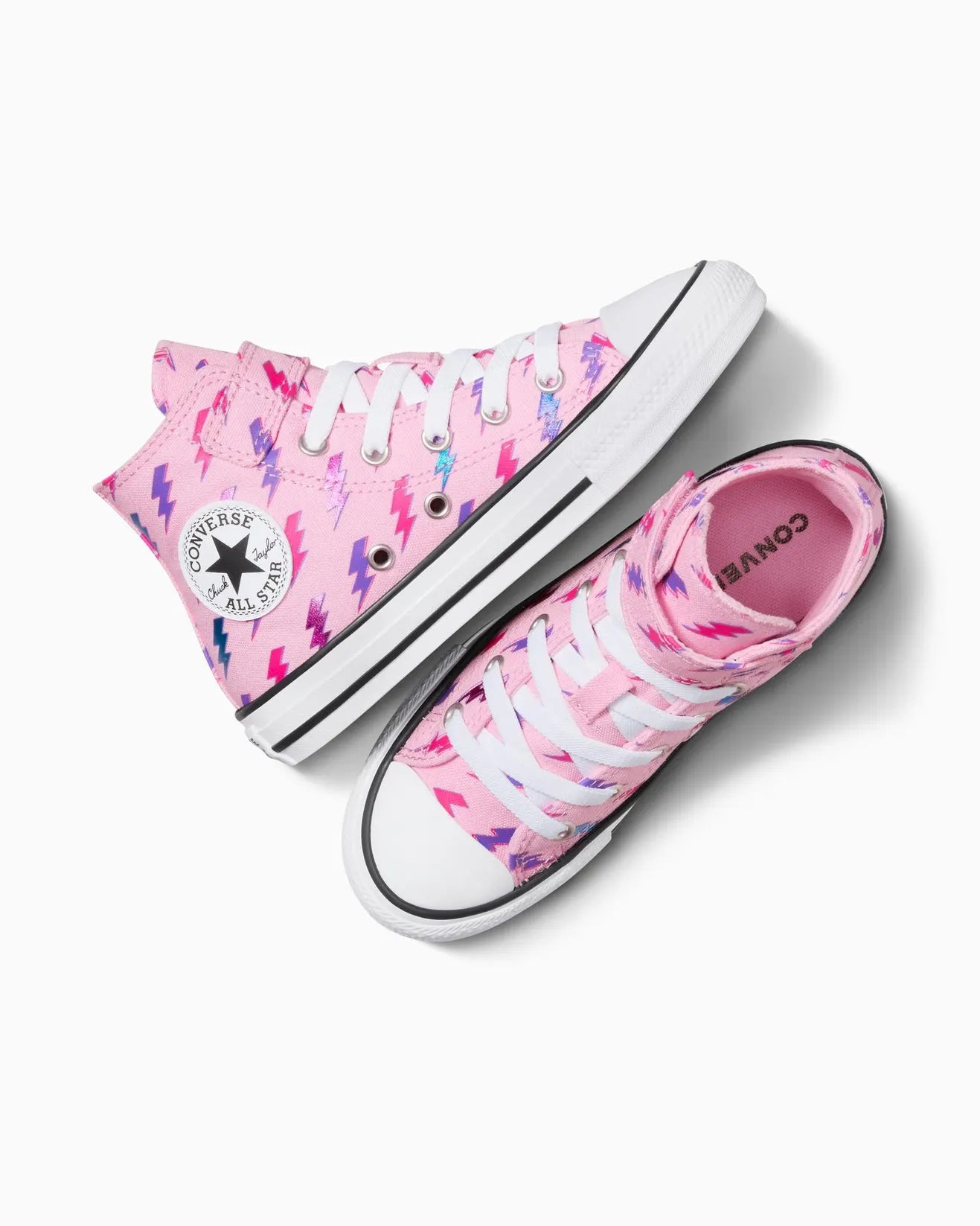 CONVERSE Chuck Taylor All Star Electric Bolt 1V Youth Hi Shoe - Tongue Tied/Astral Pink/Violet