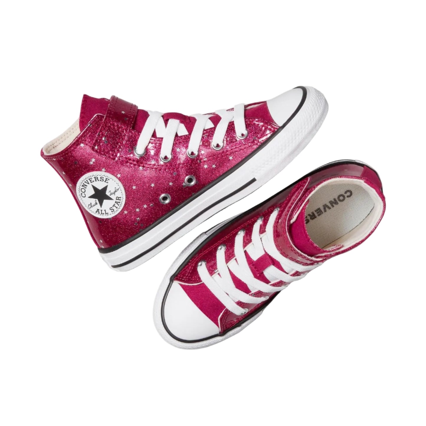 CONVERSE Chuck Taylor All Star Glitter Youth Hi Shoe - Sporty Berry/White/Egret