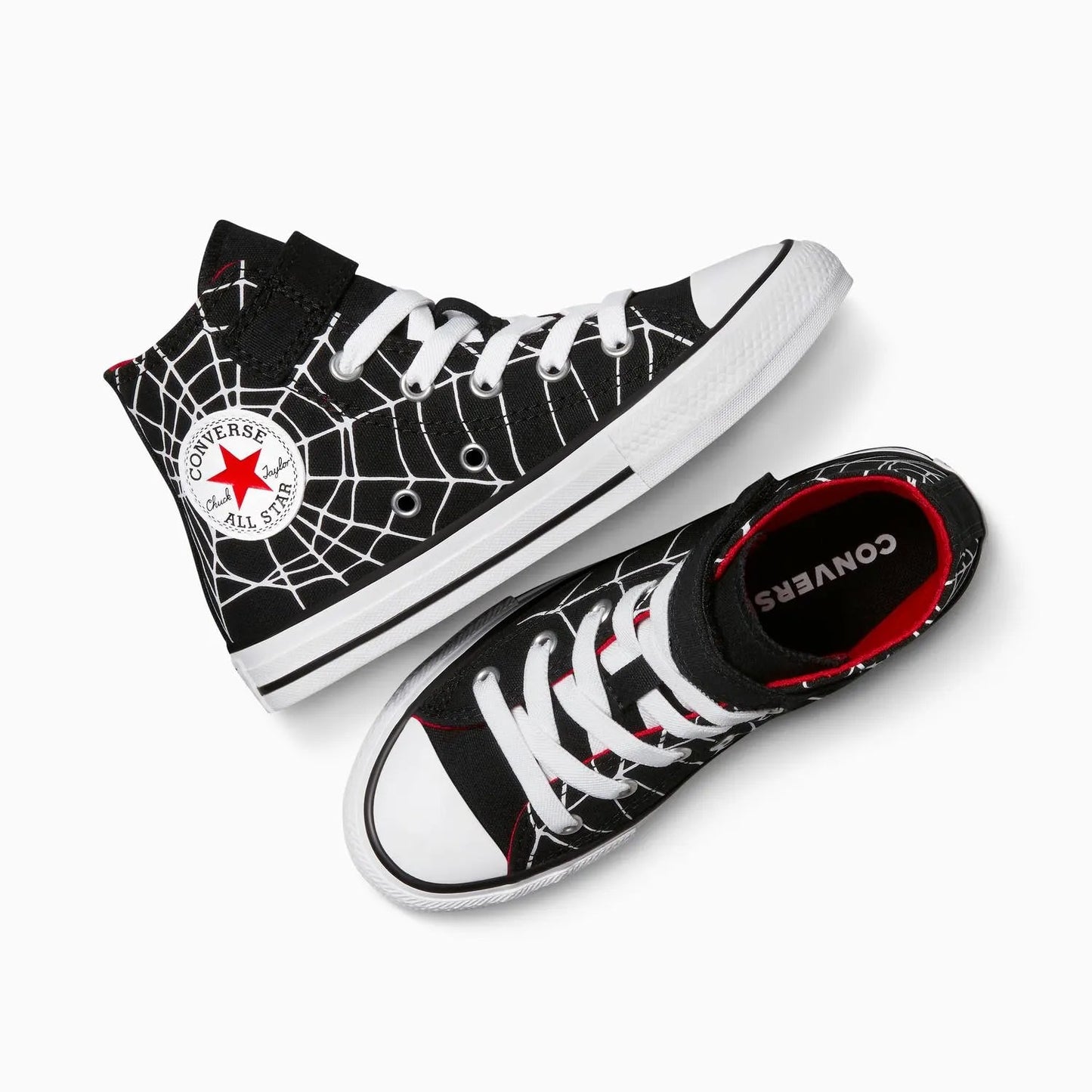 CONVERSE Chuck Taylor All Star Spiderweb 1V Youth Hi Shoe - Black/White/Red