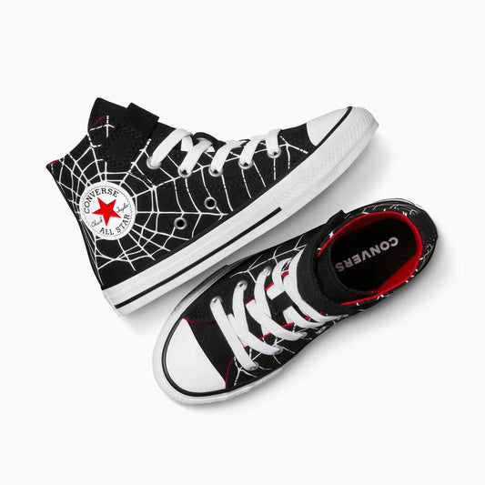CONVERSE Chuck Taylor All Star Spiderweb 1V Youth Hi Shoe - Black/White/Red