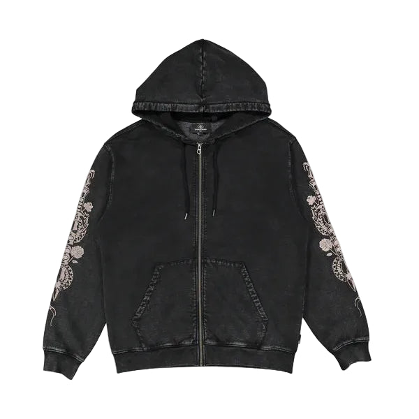 VOLCOM Die By The Stone Mens Zip Thru Hoodie - Light Acid Black