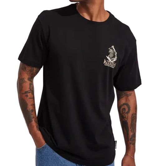 THE MAD HUEYS Captain Ship Faced Mens Tee - Black