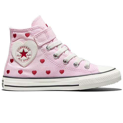 CONVERSE Chuck Taylor All Star Hearts and Roses Youth Hi Shoe - New Found Bloom/Vintage White/Black