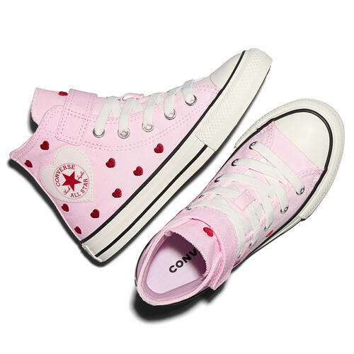 CONVERSE Chuck Taylor All Star Hearts and Roses Youth Hi Shoe - New Found Bloom/Vintage White/Black