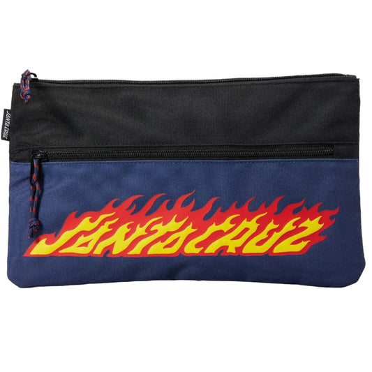 SANTA CRUZ Flaming Strip Pencil Case - Navy