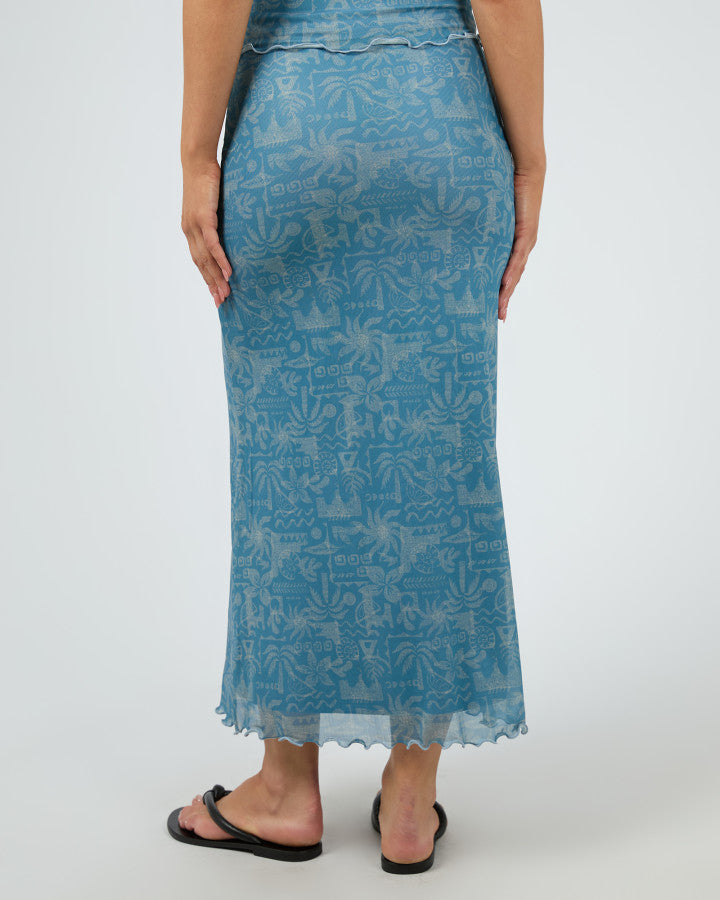 SILENT THEORY Corfu Womens Maxi Skirt - Light Blue