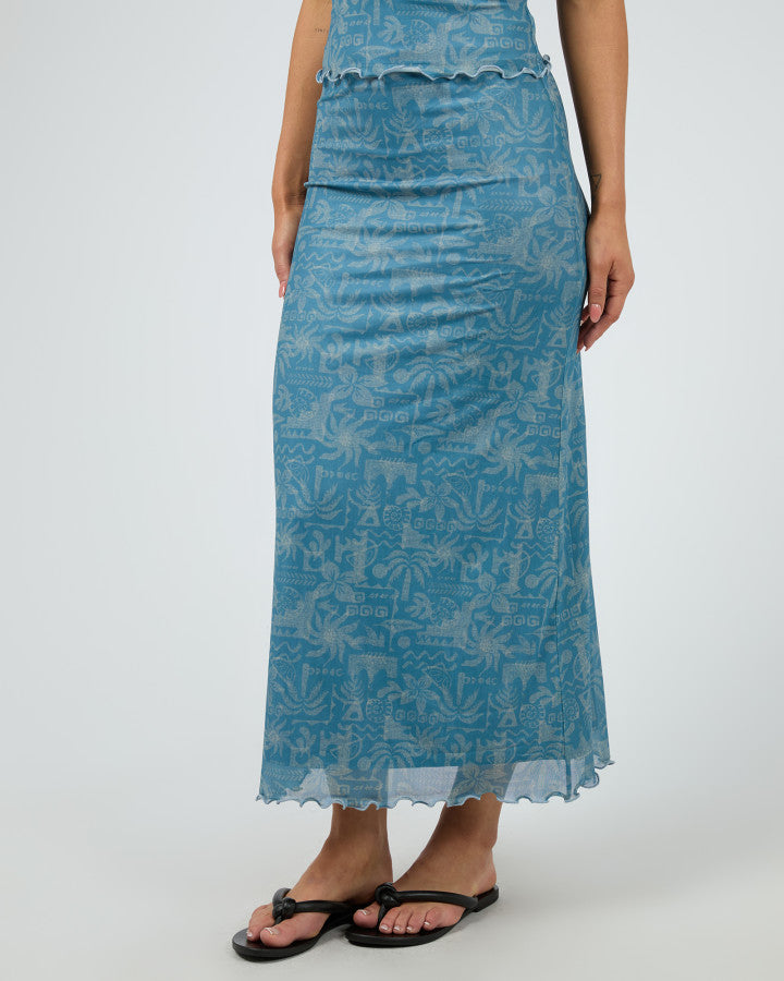 SILENT THEORY Corfu Womens Maxi Skirt - Light Blue