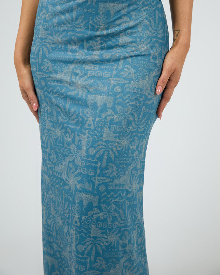 SILENT THEORY Corfu Womens Maxi Skirt - Light Blue