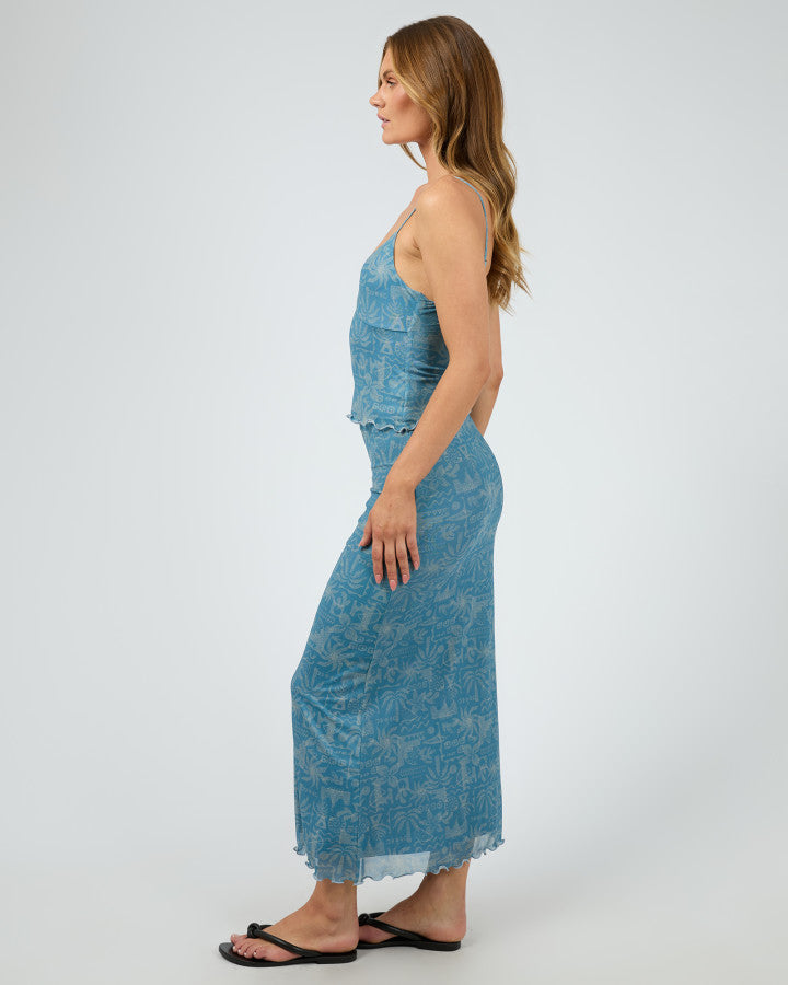 SILENT THEORY Corfu Womens Maxi Skirt - Light Blue