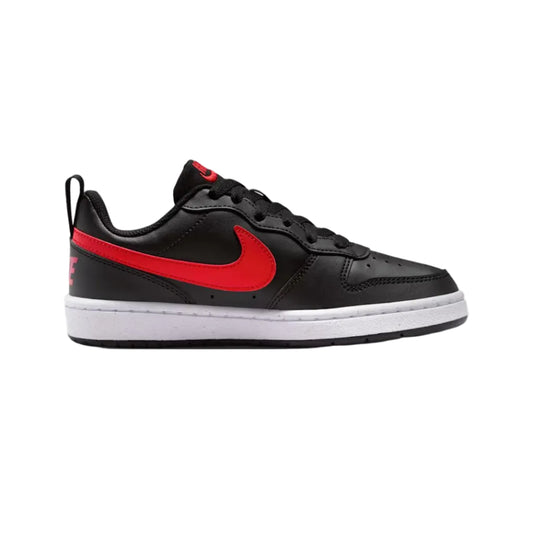 NIKE Court Borough Recraft Older Youth Low Shoe - Black/White/University Red